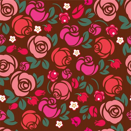 simsearch:400-06553658,k - Colorful seamless pattern - abstract flowers Stock Photo - Budget Royalty-Free & Subscription, Code: 400-04227239