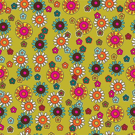 simsearch:400-05879917,k - Colorful seamless pattern - abstract flowers Foto de stock - Super Valor sin royalties y Suscripción, Código: 400-04227249