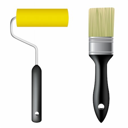 robisklp (artist) - Paint brush and paint roller Fotografie stock - Microstock e Abbonamento, Codice: 400-04227419