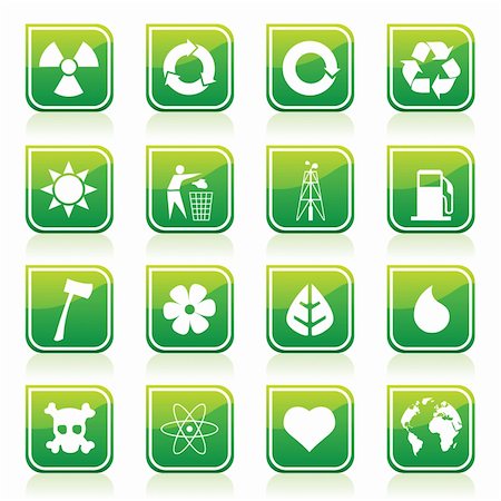 simsearch:400-05674700,k - vector collection of environmental icons Photographie de stock - Aubaine LD & Abonnement, Code: 400-04227460