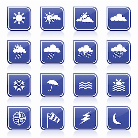 simsearch:400-07406394,k - vector collection of weather icons Foto de stock - Super Valor sin royalties y Suscripción, Código: 400-04227461