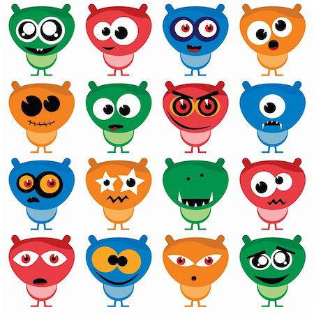 extraterrestre - vector set of various cute aliens Photographie de stock - Aubaine LD & Abonnement, Code: 400-04227471