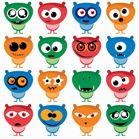 simsearch:400-04154451,k - vector set of various cute aliens Stock Photo - Budget Royalty-Free & Subscription, Code: 400-04227471