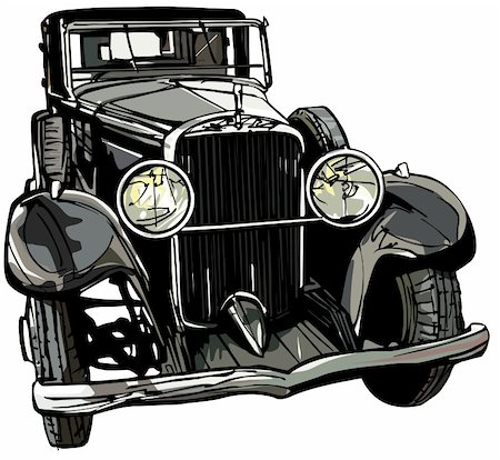 vector illustration of an old car Stock Photo - Budget Royalty-Free & Subscription, Code: 400-04227724