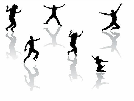 simsearch:400-04215852,k - vector eps10 illustration of different jumping people silhouettes Stock Photo - Budget Royalty-Free & Subscription, Code: 400-04227751