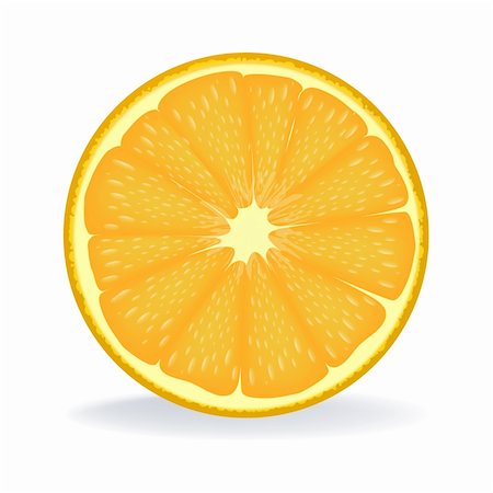 illustration of slice of orange on isolated background Foto de stock - Super Valor sin royalties y Suscripción, Código: 400-04227915
