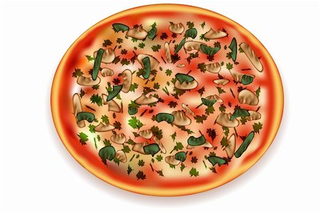 simsearch:400-08107342,k - illustration of yummy pizza on isolated background Stock Photo - Budget Royalty-Free & Subscription, Code: 400-04227944