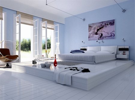 3d rendering of the modern bedroom Stock Photo - Budget Royalty-Free & Subscription, Code: 400-04228034