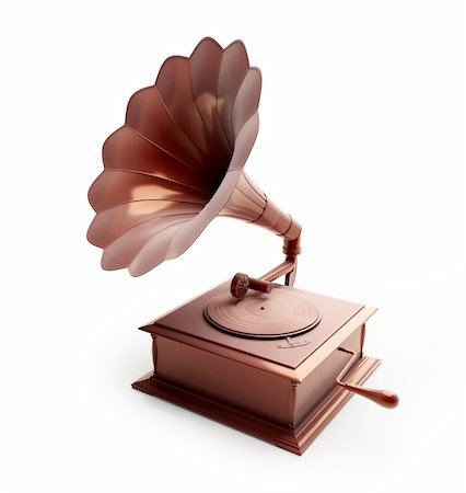 simsearch:400-05294119,k - gramophone  isolated on a white background Foto de stock - Super Valor sin royalties y Suscripción, Código: 400-04228294