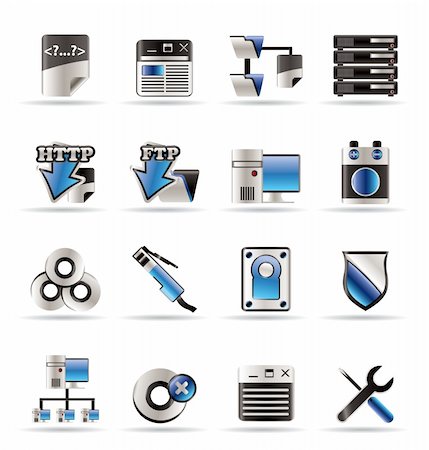 Server Side Computer icons - Vector Icon Set Stock Photo - Budget Royalty-Free & Subscription, Code: 400-04228347