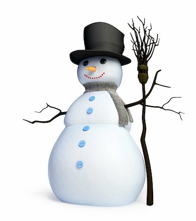 snowmen backgrounds - snowman  on a white background Stock Photo - Budget Royalty-Free & Subscription, Code: 400-04228411