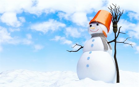 dance broom - snowman Stock Photo - Budget Royalty-Free & Subscription, Code: 400-04228412
