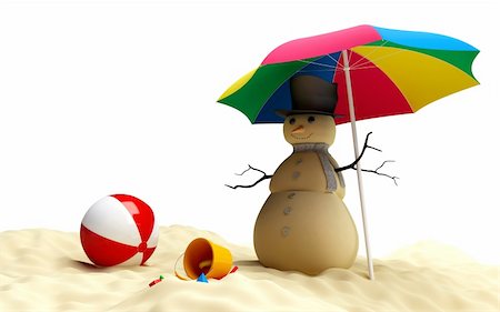 dance broom - snowman on a beach Stock Photo - Budget Royalty-Free & Subscription, Code: 400-04228413