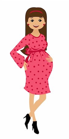 stomach cartoon - A young beautiful pregnant woman holding her belly Stock Photo - Budget Royalty-Free & Subscription, Code: 400-04228423