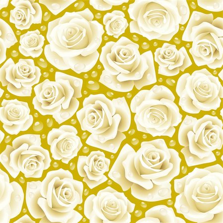 denis13 (artist) - Vector white Rose seamless background Stock Photo - Budget Royalty-Free & Subscription, Code: 400-04228434