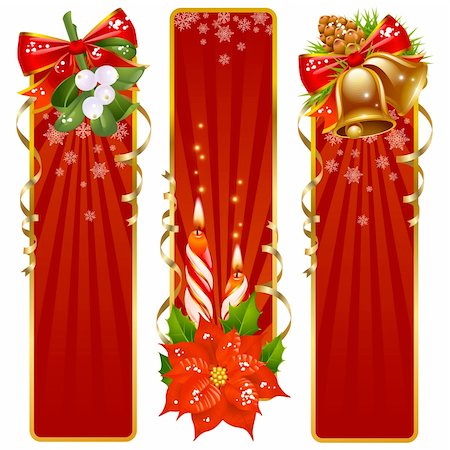 Christmas background set Stock Photo - Budget Royalty-Free & Subscription, Code: 400-04228458