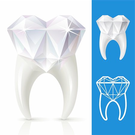 simsearch:400-06108956,k - Vector tooth in the shape of diamond Fotografie stock - Microstock e Abbonamento, Codice: 400-04228470