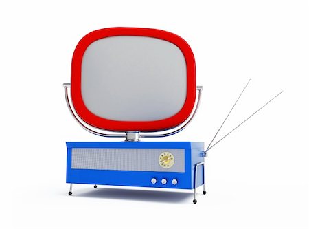 old tv isolated on a white background Stock Photo - Budget Royalty-Free & Subscription, Code: 400-04228505