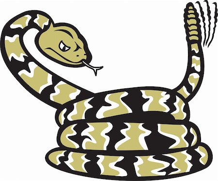 sidewinder animal - A cartoon of a coiled rattlesnake. Stock Photo - Budget Royalty-Free & Subscription, Code: 400-04228755