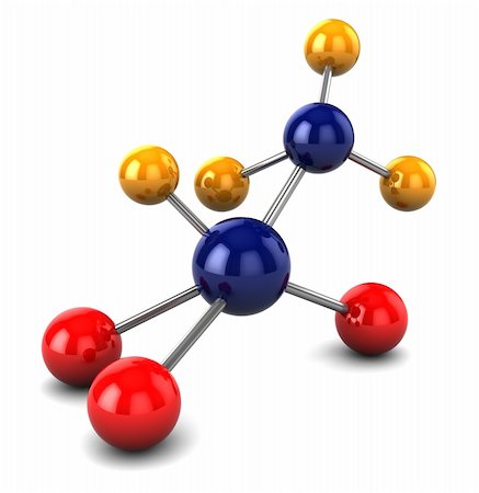 abstract 3d illustration of plastic molecule model over white background Foto de stock - Super Valor sin royalties y Suscripción, Código: 400-04228804