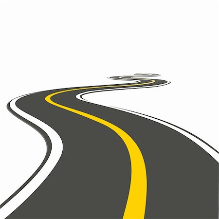 racing curve - illustration of roadway on isolated background Stock Photo - Budget Royalty-Free & Subscription, Code: 400-04228845