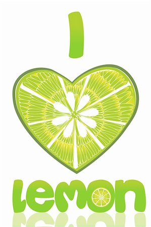 simsearch:400-04665350,k - illustration of i love lemon on isolated background Stockbilder - Microstock & Abonnement, Bildnummer: 400-04228915