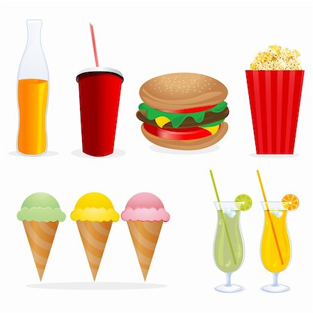 simsearch:400-04337832,k - illustration of junk foods on isolated background Photographie de stock - Aubaine LD & Abonnement, Code: 400-04228921