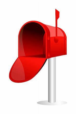 red mailbox - illustration of isolated mail box Stock Photo - Budget Royalty-Free & Subscription, Code: 400-04228946