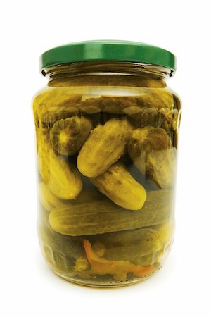 simsearch:400-05275689,k - Can of cucumbers isolated on the white Foto de stock - Super Valor sin royalties y Suscripción, Código: 400-04229428