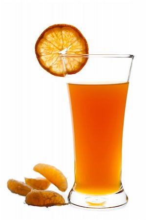 glass of freshly squeeze orange fruit juice isolated on white Stock Photo - Budget Royalty-Free & Subscription, Code: 400-04229491