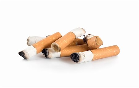 simsearch:695-03381045,k - Smoked cigarettes isolated on white background Photographie de stock - Aubaine LD & Abonnement, Code: 400-04229598