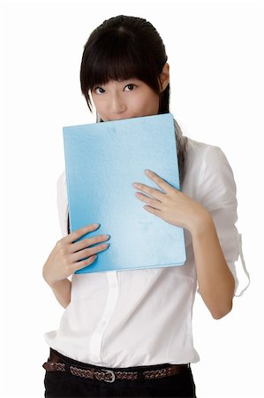 simsearch:400-04255437,k - Young and shy business woman put document on face. Foto de stock - Super Valor sin royalties y Suscripción, Código: 400-04229660