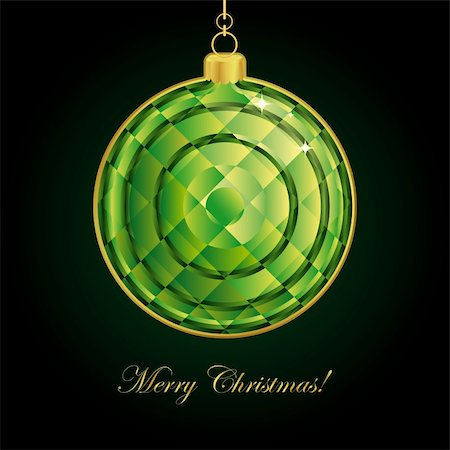 Emerald Christmas ball. Vector illustration. Stock Photo - Budget Royalty-Free & Subscription, Code: 400-04229869