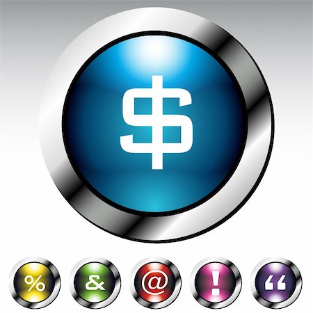 simsearch:400-05197146,k - An image of a symbol glossy button metallic set. Stock Photo - Budget Royalty-Free & Subscription, Code: 400-04220024