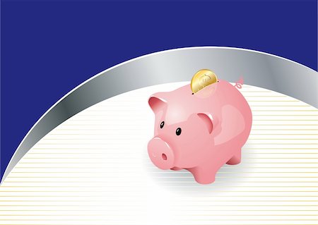 simsearch:400-04881131,k - Pink piggy bank in editable vector format Stock Photo - Budget Royalty-Free & Subscription, Code: 400-04220036