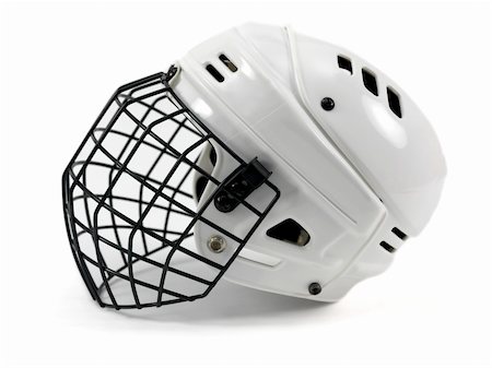 A hockey helmet isolated against a white background Stock Photo - Budget Royalty-Free & Subscription, Code: 400-04220215