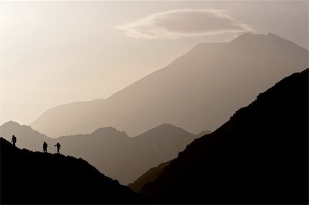 Small figures on the mountain range, Caucasus Mountains, Elbrus, Adilsu june 2010 Stock Photo - Budget Royalty-Free & Subscription, Code: 400-04220307