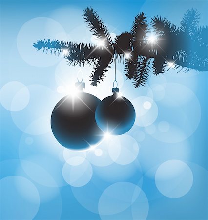 simsearch:400-04754736,k - Vector silhouette of a Christmas tree with bulbs and golden lights Photographie de stock - Aubaine LD & Abonnement, Code: 400-04220336