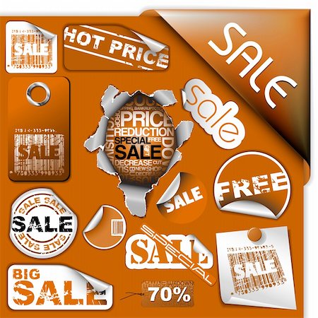 simsearch:400-05341250,k - Set of brown discount tickets, labels, stamps, stickers, corners, tags (vector) Stock Photo - Budget Royalty-Free & Subscription, Code: 400-04220333