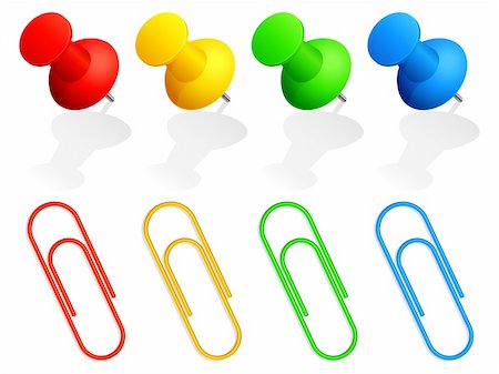 simsearch:400-04055212,k - Collection of color pins and paper clips. Photographie de stock - Aubaine LD & Abonnement, Code: 400-04220379