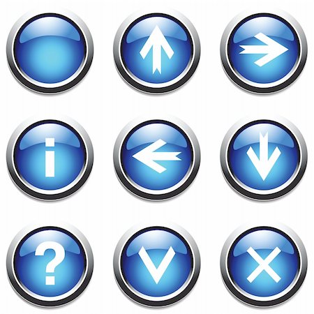simsearch:400-06744136,k - Blue buttons with signs. Vector art in Adobe illustrator EPS format, compressed in a zip file. The different graphics are all on separate layers so they can easily be moved or edited individually. The document can be scaled to any size without loss of quality. Stockbilder - Microstock & Abonnement, Bildnummer: 400-04220405