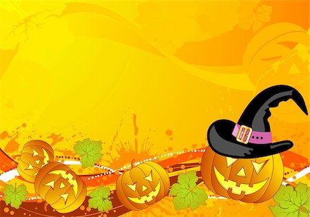 simsearch:400-06881290,k - Grunge Halloween background with pumpkin and wave pattern, element for design, vector illustration Stockbilder - Microstock & Abonnement, Bildnummer: 400-04220450