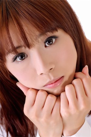 simsearch:400-04255437,k - Cute businesswoman of Asian with innocent expression on face, closeup portrait. Foto de stock - Super Valor sin royalties y Suscripción, Código: 400-04220486