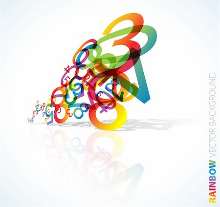simsearch:400-05902406,k - Abstract background with colorful rainbow numbers Stock Photo - Budget Royalty-Free & Subscription, Code: 400-04220836
