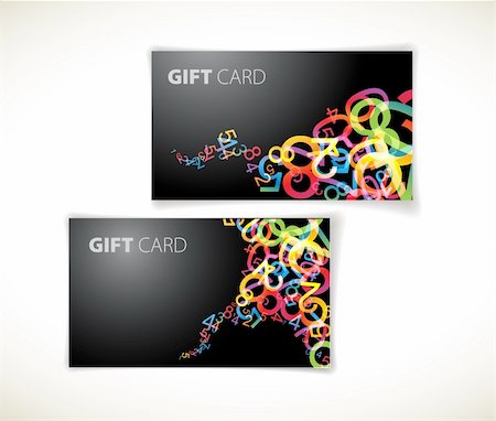 simsearch:400-07087277,k - Set of modern dark gift card templates Photographie de stock - Aubaine LD & Abonnement, Code: 400-04220860