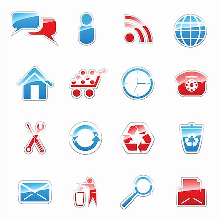 red and blue folder icon - Set of vector icons for web design Stock Photo - Budget Royalty-Free & Subscription, Code: 400-04221008