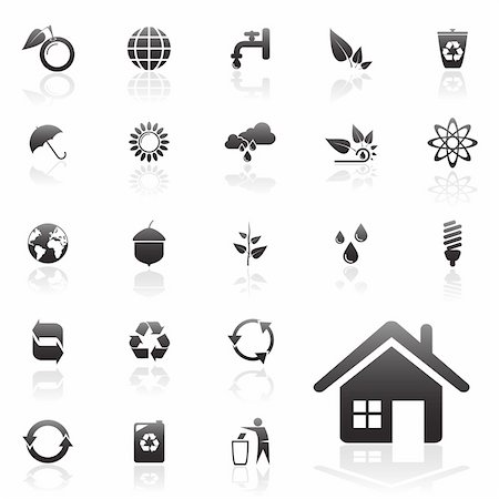 Recycle vector icon set for web design Stock Photo - Budget Royalty-Free & Subscription, Code: 400-04221009