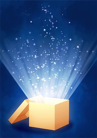 Vertical background of blue color with magic box Stock Photo - Budget Royalty-Free & Subscription, Code: 400-04221099