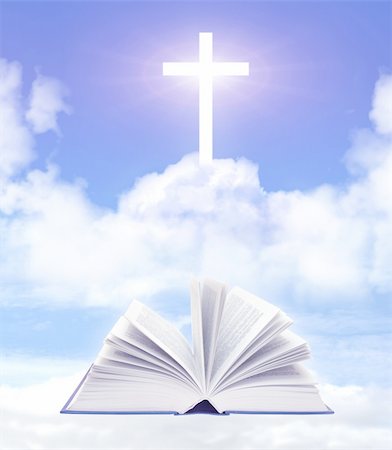 easter blessings - Bible and cross on cloud Stock Photo - Budget Royalty-Free & Subscription, Code: 400-04221109