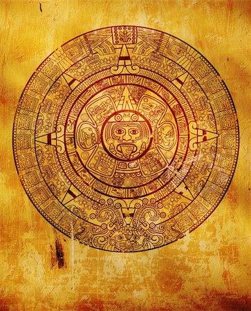 Maya calendar on ancient wall Stock Photo - Budget Royalty-Free & Subscription, Code: 400-04221100